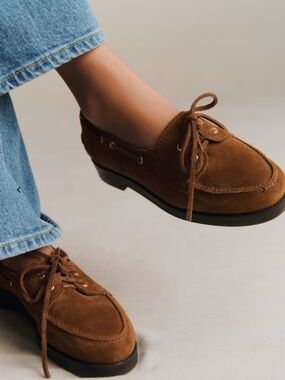 SEZANE CAROLINE LOAFERS IN COFFEE